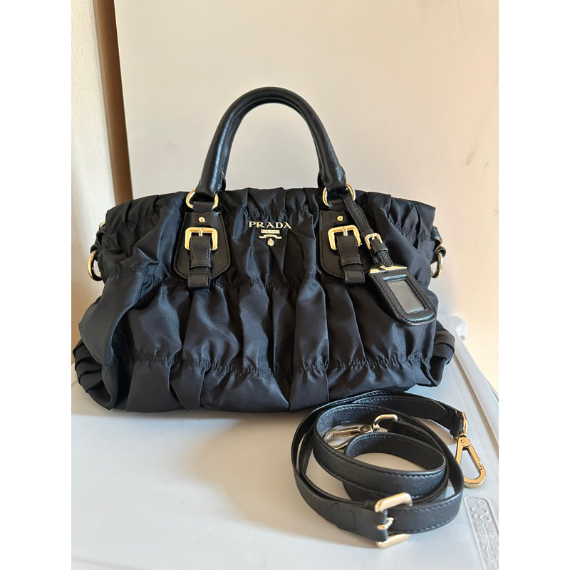 Prada Tessuto Gaufre Nylon Black Shoulder Bag