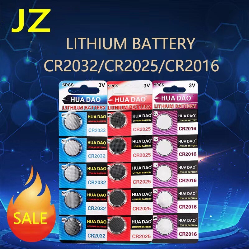 1แผง5ก้อน  ถ่านกระดุม ถ่านรีโมท ถ่านไบออส CR2032 /2025 / 2016 แบตเตอรี่ถ่านลิเธียมแบบกระดุมหลัก3V สำหรับนาฬิกาของเล่