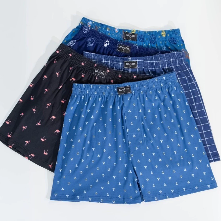 กางเกงบ๊อกเซอร์ผู้ชาย Boxer Boocon (3ตัว) พิมพ์ลาย ลายสวย คุณภาพดี ผ้านุ่มใส่สบาย ไม่ยืด ไม่ย้วย ผ้าระบายอากาศ