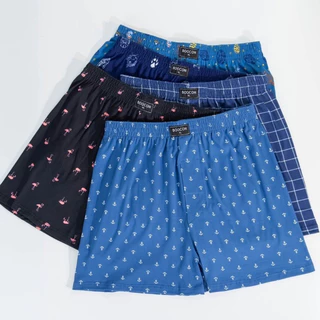 กางเกงบ๊อกเซอร์ผู้ชาย Boxer Boocon (3ตัว) พิมพ์ลาย ลายสวย คุณภาพดี ผ้านุ่มใส่สบาย ไม่ยืด ไม่ย้วย ผ้าระบายอากาศ