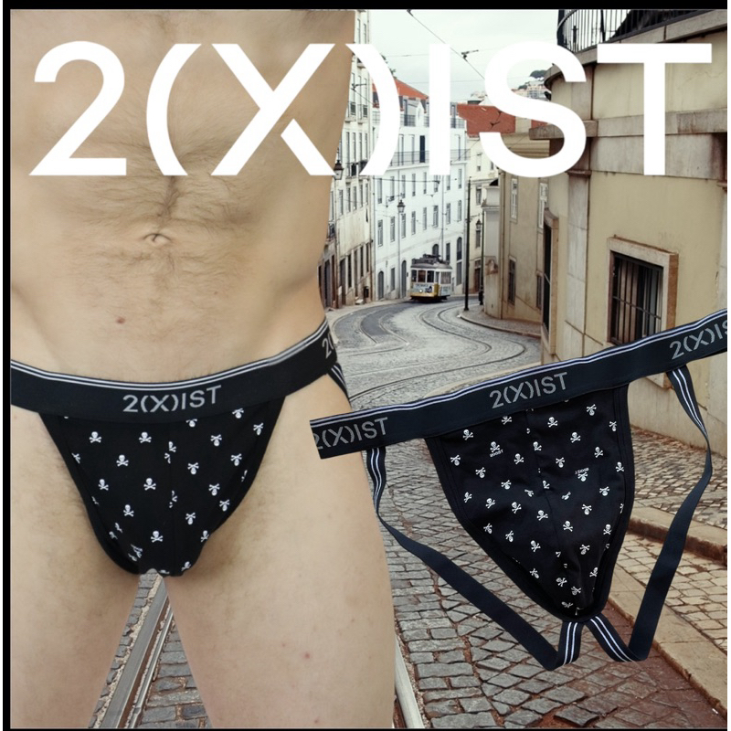 กางเกงในชาย 2(x)ist jockstrap สีดำพิมพ์ skull size L