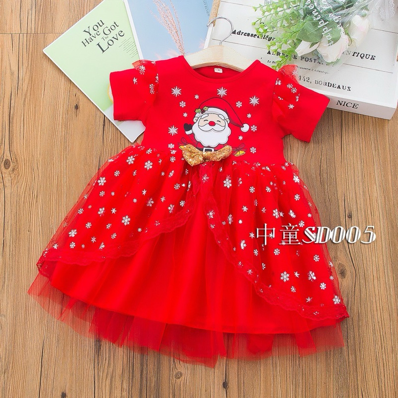 ชุดคริสต์มาสซานตี้เด็ก4-7ขวบพร้อมส่ง