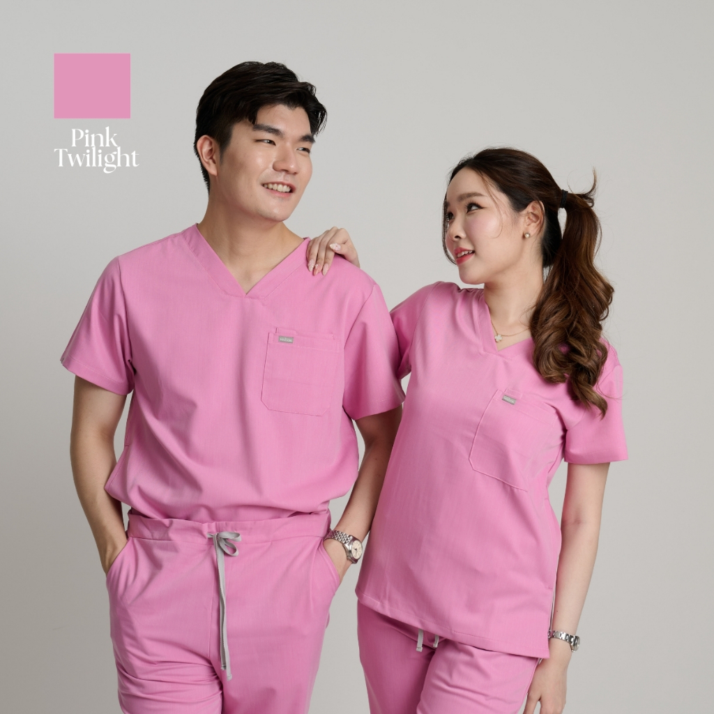 ชุดสครับ พร้อมปักชื่อ Maison Scrubs สี Twilight Pink - Legacy