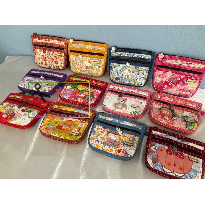 กระเป๋าสตางค์ 2ซิป 3ช่อง มีสายคล้องมือ ซิปห้อยตุ้งติ้งน่ารัก