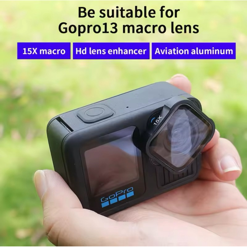 4K HD 15X Macro Lens for GoPro Hero 13 12 11 10 9 Black Optical Glass Lens Vlog Shooting Additional