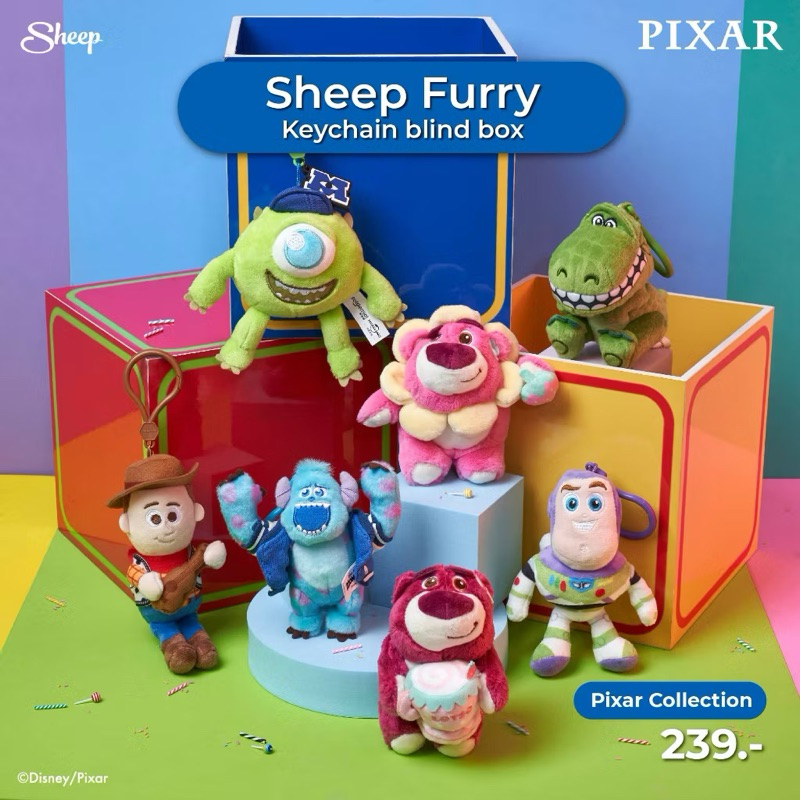 พวงกุญแจลิขสิทธิ์แท้ sheep furry keychain Pixar