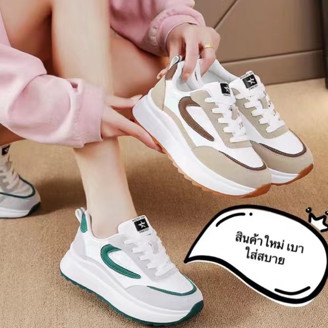 shopfashiop มาใหม่ รองเท้าผ้าใบผู้หญิง รองเท้าแฟั่น งานจริงเบา สินค้าตรงปก พร้อมส่งจ๊า A693