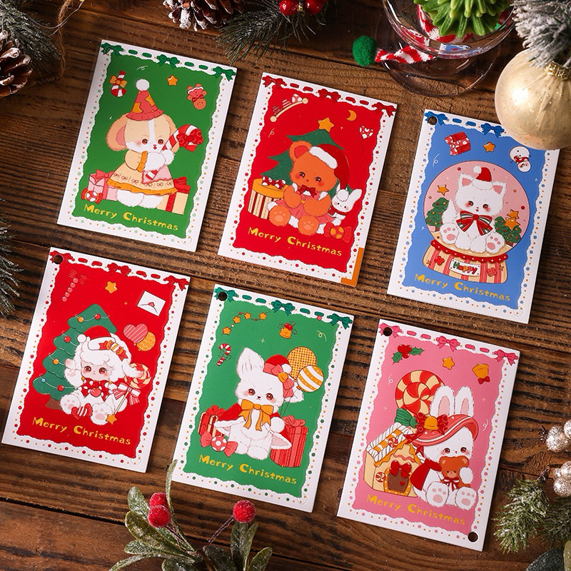 (แบบCX1) การ์ดอวยพร การ์ดคริสมาสต์ ปีใหม่ Christmas Card เทศกาล การ์ดสำหรับร้านเค้กร้านดอกไม้ การ์ดอวยพรราคา