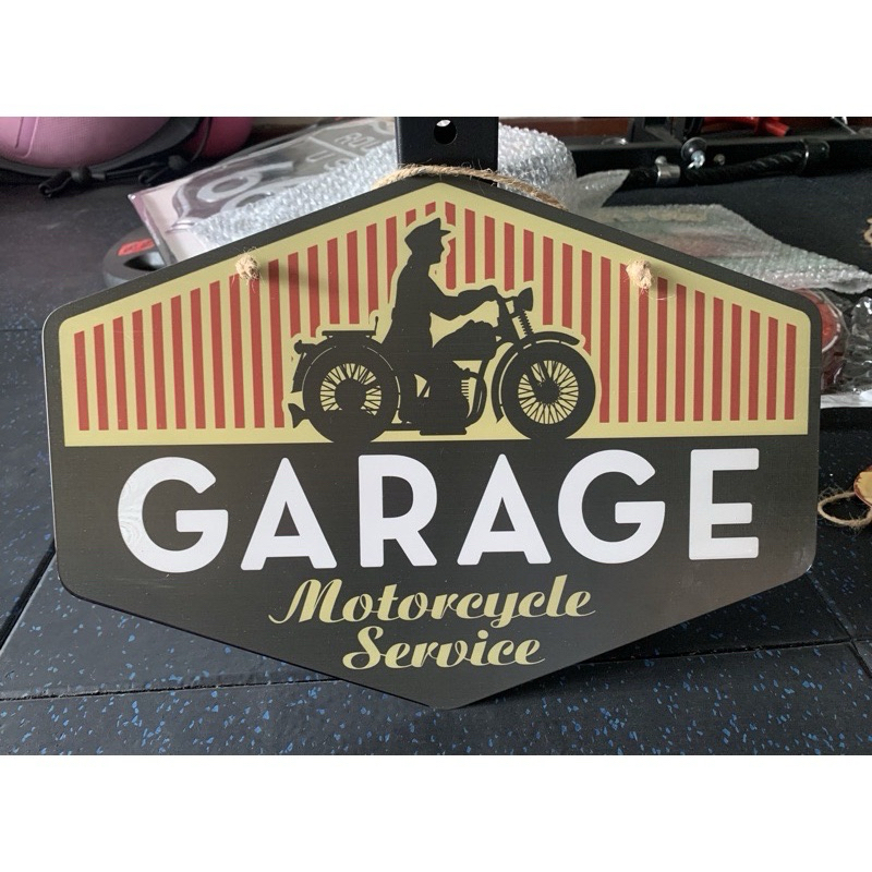 ป้ายสังกะสีวิลเทจ 40*27ซม. ลายgarage ของแต่งร้านแต่งบ้าน มีของพร้อมส่ง