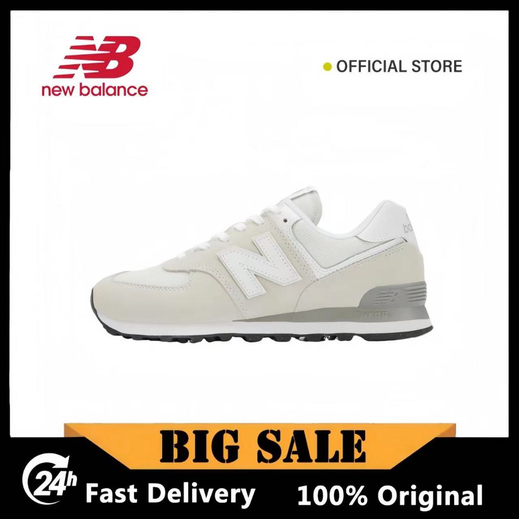 สมดุลใหม่ New Balance NB574EVW Men's and Women's รองเท้าวิ่ง รองเท้าผ้าใบกีฬา แฟชั่น รองเท้าวิ่งวินเทจเทรนด์สบาย ๆ