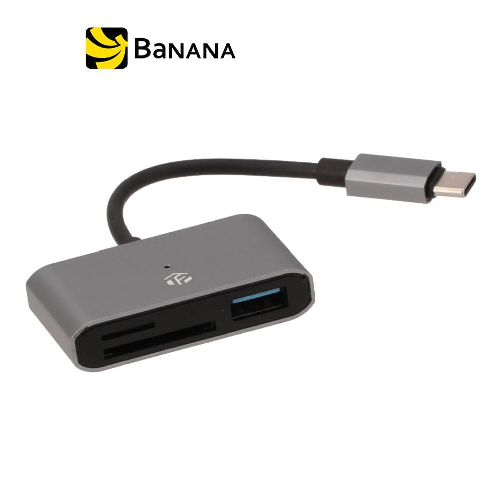 การ์ดรีดเดอร์ TECHPRO Mul-Function 3 in 1 Type-C Card Reader/USB-Ax1 Grey by Banana IT