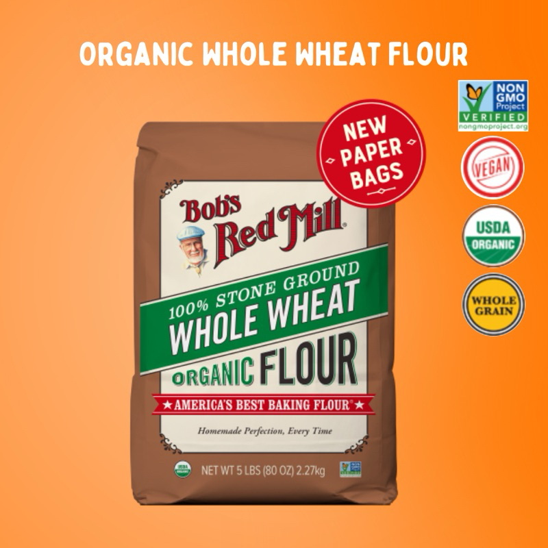 Bob’s Red Mill Organic Whole Wheat Flour |  บ็อบส์ เรดมิลล์ แป้งสาลีโฮลวีตออร์แกนิก 2.27kg