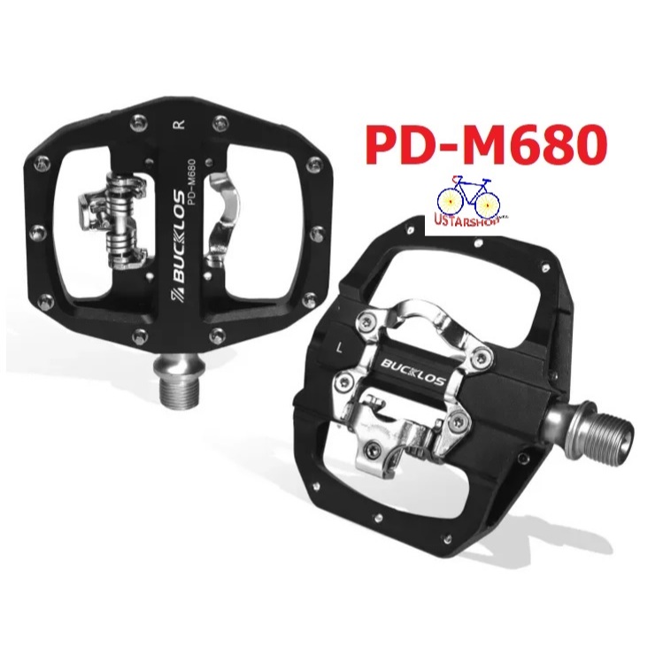 บันไดจักรยาน บันไดคลีทกระเทย PD-M680 ลูกปืนแบริ่ง บันไดจักรยานอลูมิเนียม อะไหล่จักรยาน