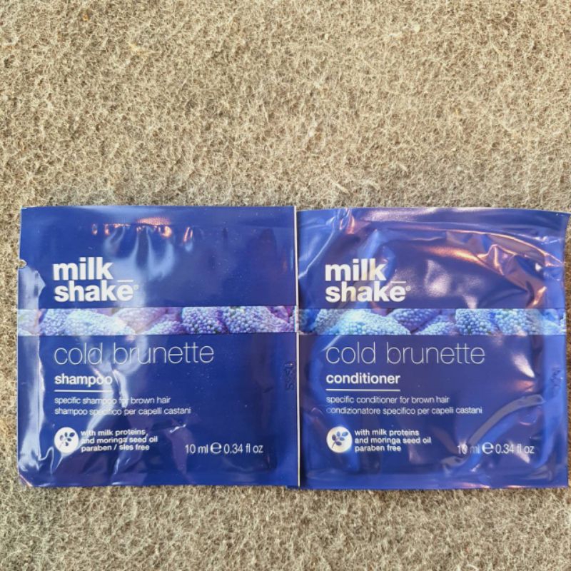 MILK SHAKE COLD BRUNETTE 10ml แชมพู สีน้ำเงิน ครีมนวดผม สำหรับผมธรรมชาติ ผมที่ทำสีน้ำตาล น้ำตาลอ่อน หรือสีบลอนด์เข้ม