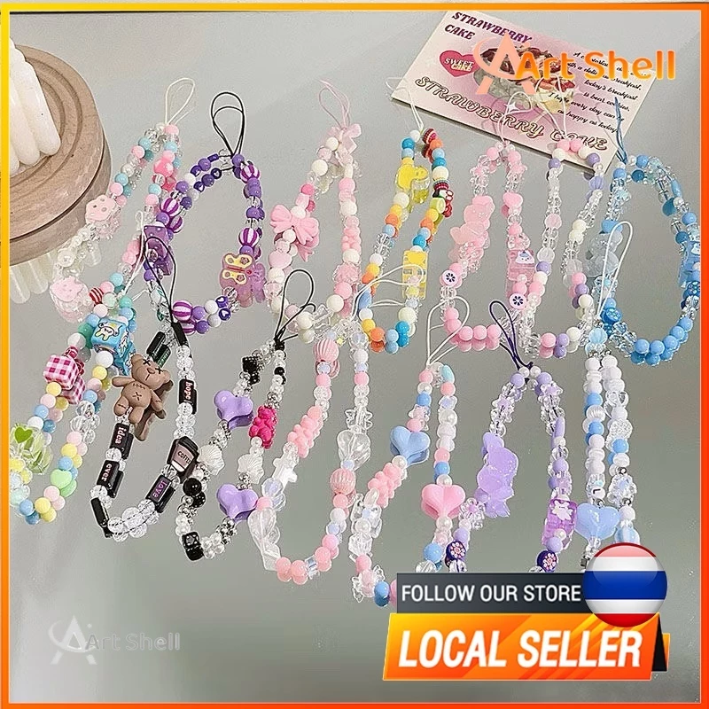สร้อยข้อมือเคสโทรศัพท์มือถือ สวยงาม ผีเสื้อ คริสตัล โซ่โทรศัพท์มือถือ ลูกปัด พวงกุญแจ จี้ สร้อยข้อมือ แฟชั่น กลิตเตอร์ โ