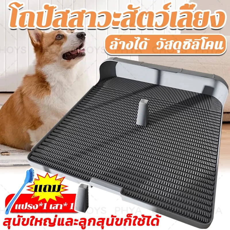 🐶ซักล้างได้🐶มีเสา โถปัสสาวะสัตว์เลี้ยง ถาดรองฉี่สุนัข โถฉี่สุนัข ขนาดเล็ก/กลาง/ใหญ่ ป้องกันการเหยียบ สําหรับฝึกสุนัข