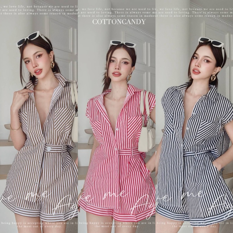 #COTTON CANDY set ริ้ว เมโกะ New. Meko vintage.set