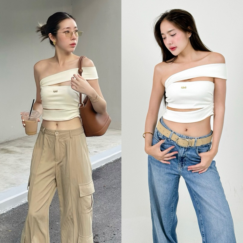 ELLA TOP 🤍 เฉพาะเสื้อ เสื้อเปิดไหล่เดี่ยว Unigam
