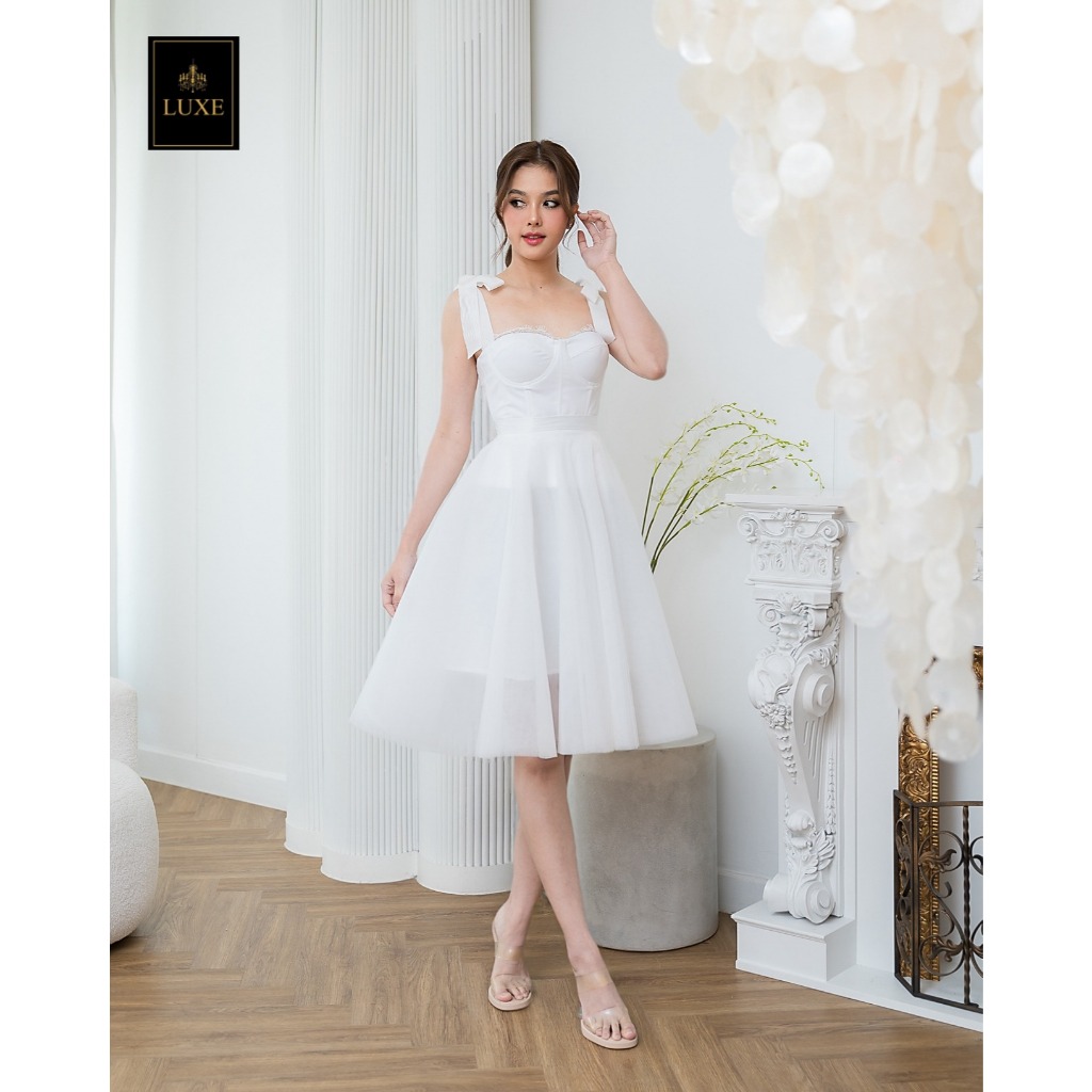 LUXE Velvet Lace Up Corset+Ombré Tulle Circle Skirt.3 คนละไซด์ได้*.