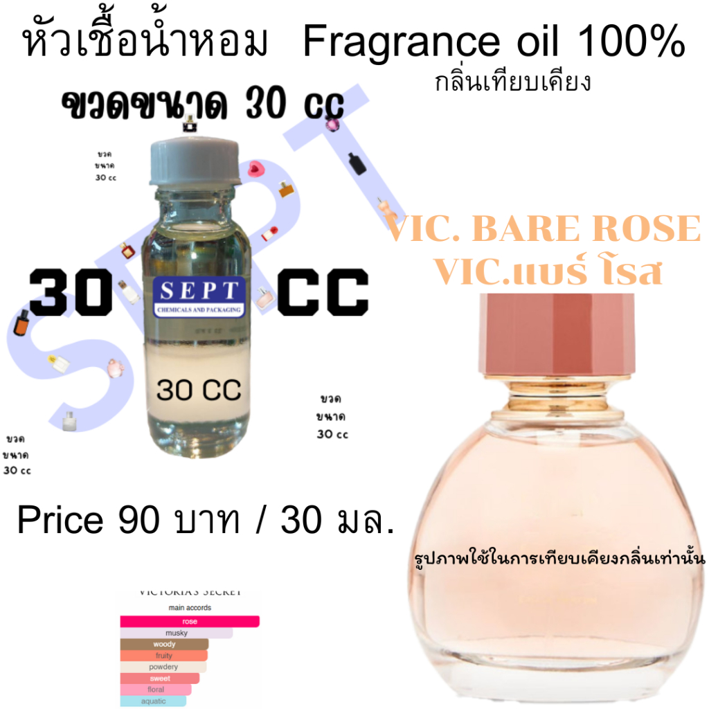 หัวเชื้อน้ำหอม VIC.Bare Rose แบร์ โรส 90.- / 30 ml. กลิ่นเทียบเคียง หัวเชื้อน้ำหอมวิคตรอเรีย น้ำหอม น้ำหอมแฟชั่น