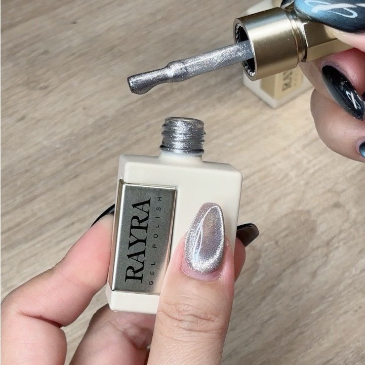 สีเจล New Rayra premium gel Silver cat eye ลูกแก้วเงิน Rayra 15