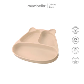 Mombella จานซิลิโคนเด็กมีตัวดูดกันหล่น Panda Silicone Suction Dinner Plate - Light brownจานข้าวเด็ก ซิลิโคนฟู้ดเกรด BPA