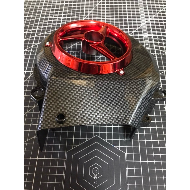 ครอบใบพัด Fino Mio Nouvo เคฟล่าแดง ของแต่ง มอเตอร์ไซค์ - รูปที่ 6