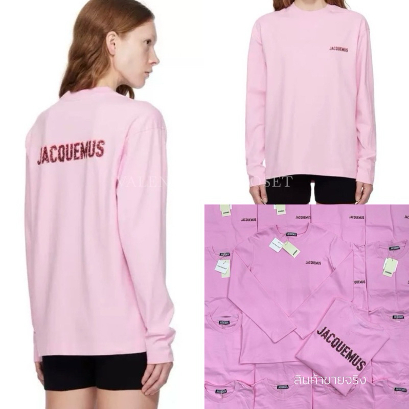 JACQ Long sleeves เสื้อยืดแขนยาวสกรีนลายตัวอักษร สไตล์แบรนด์ดังเกาหลี