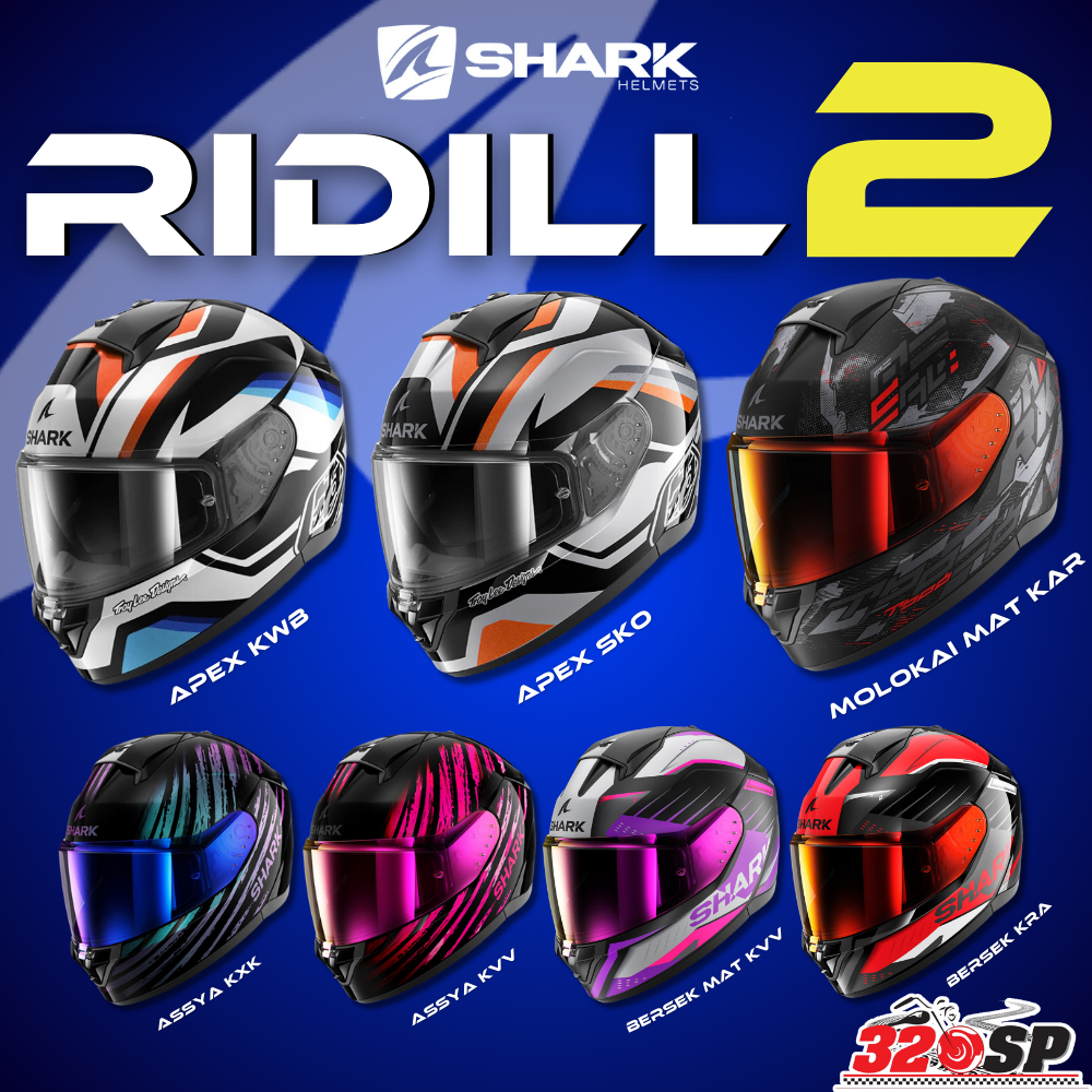 แถมฟรี!! สเปรย์เคลือบเงา Wink Lube71 หมวกกันน็อค SHARK RIDILL 2 | 1.2 | 7 ลายใหม่ ส่งไว!!!