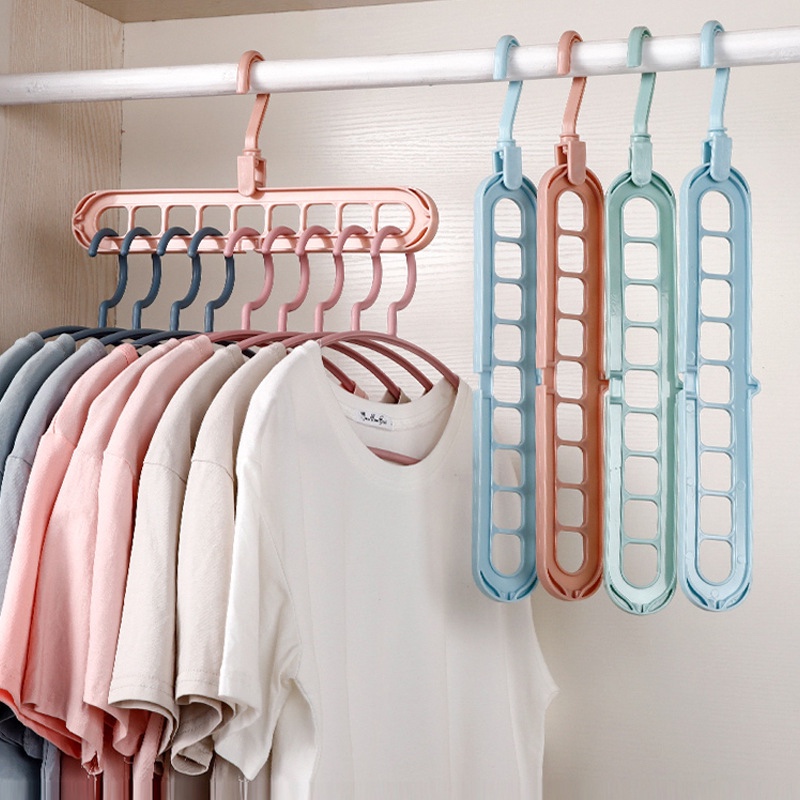 ไม้แขวนเสื้อ 9 ช่อง 9hanger หมุนได้ 360 องศา เพิ่มพื้นที่ใช้สอยในตู้เสื้อผ้าได้อย่างมีประสิทธิภาพ
