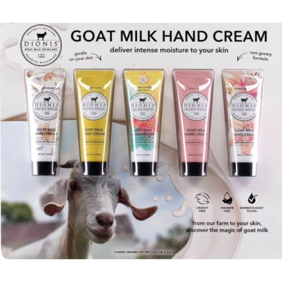 Dionis Goat Milk Hand Cream pack ครีมทามือนมแพะ แพ็ค 5 หลอด 5 กลิ่น