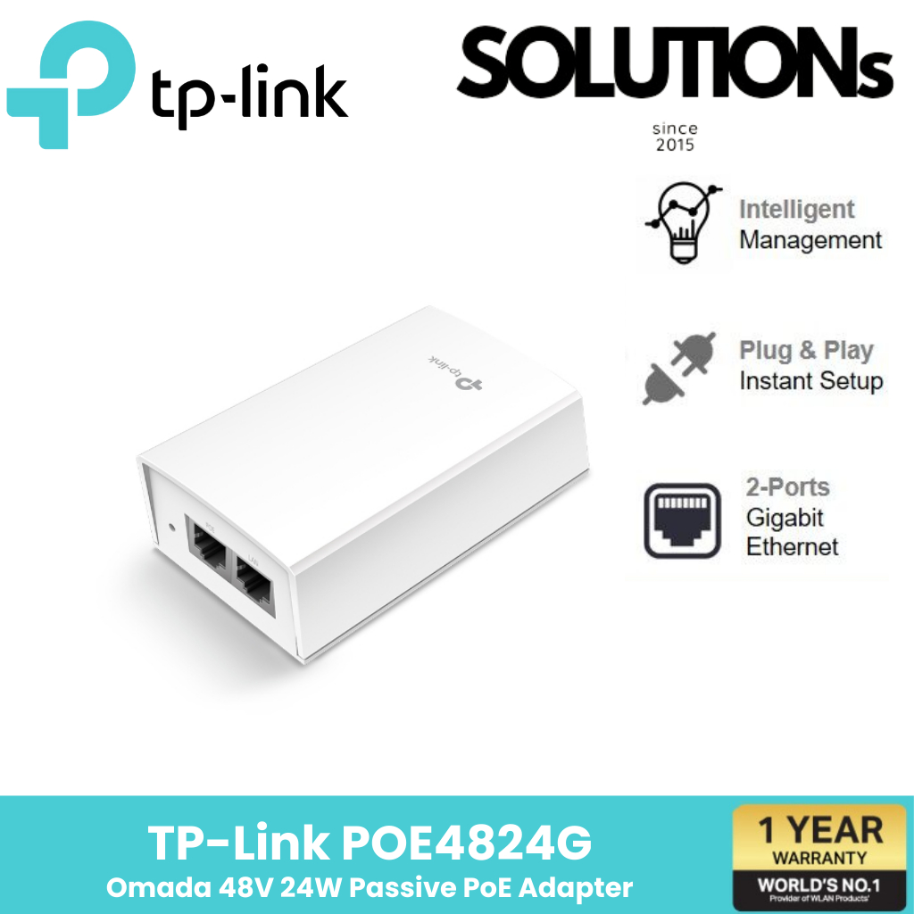 POE4824G (TL-POE4824G) Omada 48V 24W Passive PoE Adapter