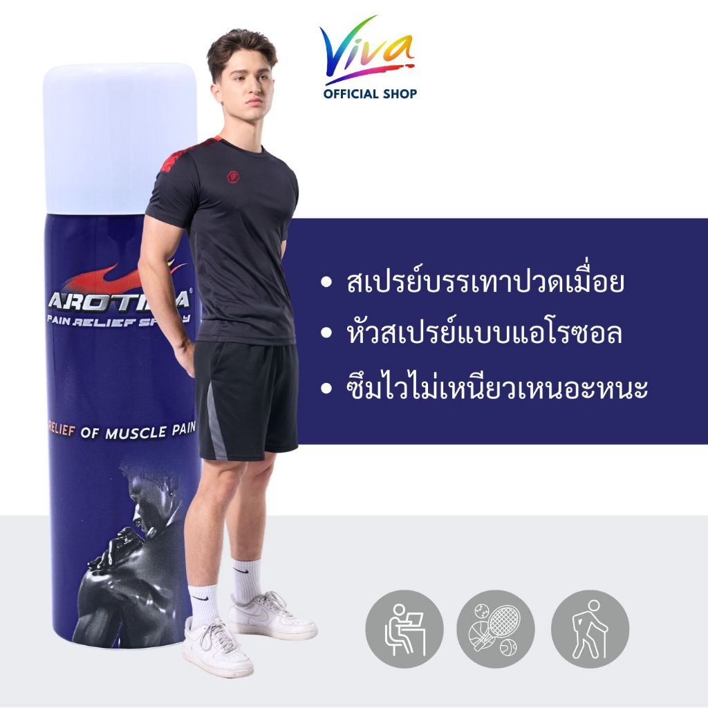 Arotika Pain Relief Spray 100 ml. สเปรย์บรรเทาอาการปวดเมื่อยกล้ามเนื้อ