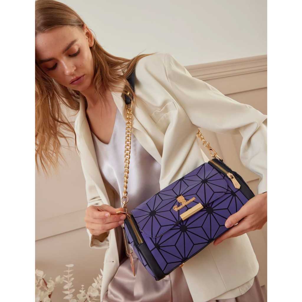 กระเป๋าสะพายข้าง รุ่นIVYทรงหมอน CocoposhspiceLondon สีรุ้ง ใส่กระเป๋าตังค์ใบยาวได้ สายCrossBody2เส้น