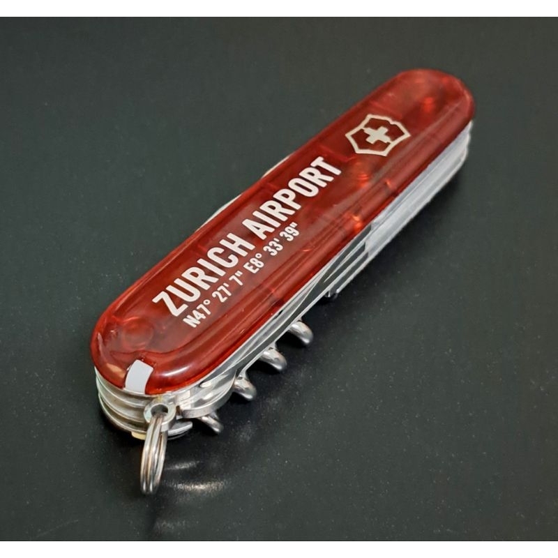 มีด Victorinox Climber Zurich Airport  91 mm. 3 ชั้น สีแดงใส มือสอง สภาพสวยกริ๊ป #18