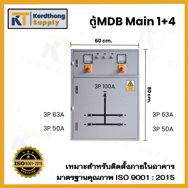 *ตู้ MDB เมนลูกย่อย 4* Schneider ตู้ MAIN DISTRIBUTION BOARD 3P100A-3P250A ขนาด 70x100x20 cm. สีเทาย