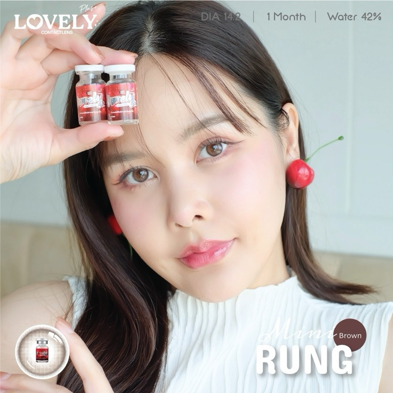 คอนแทคเลนส์ Mini Rung Gray / Brown (Lovely) ขนาดมินิ รูปที่ 6