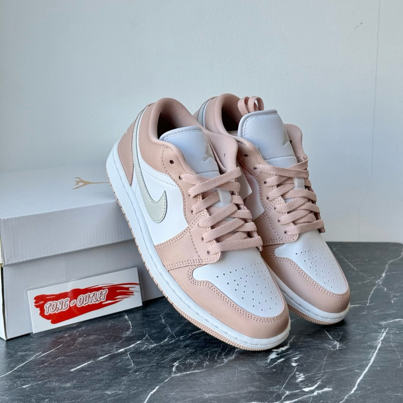 W AIR JORDAN 1 LOW PARTICULE BEIGE SNEAKERS สินค้าของแท้💯 ป้ายไทย พร้อมส่ง
