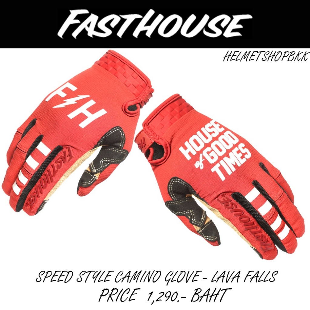 ถุงมือไบท์เกอร์ FASTHOUSE SPEED STYLE CAMINO GLOVE LAVA FALLS