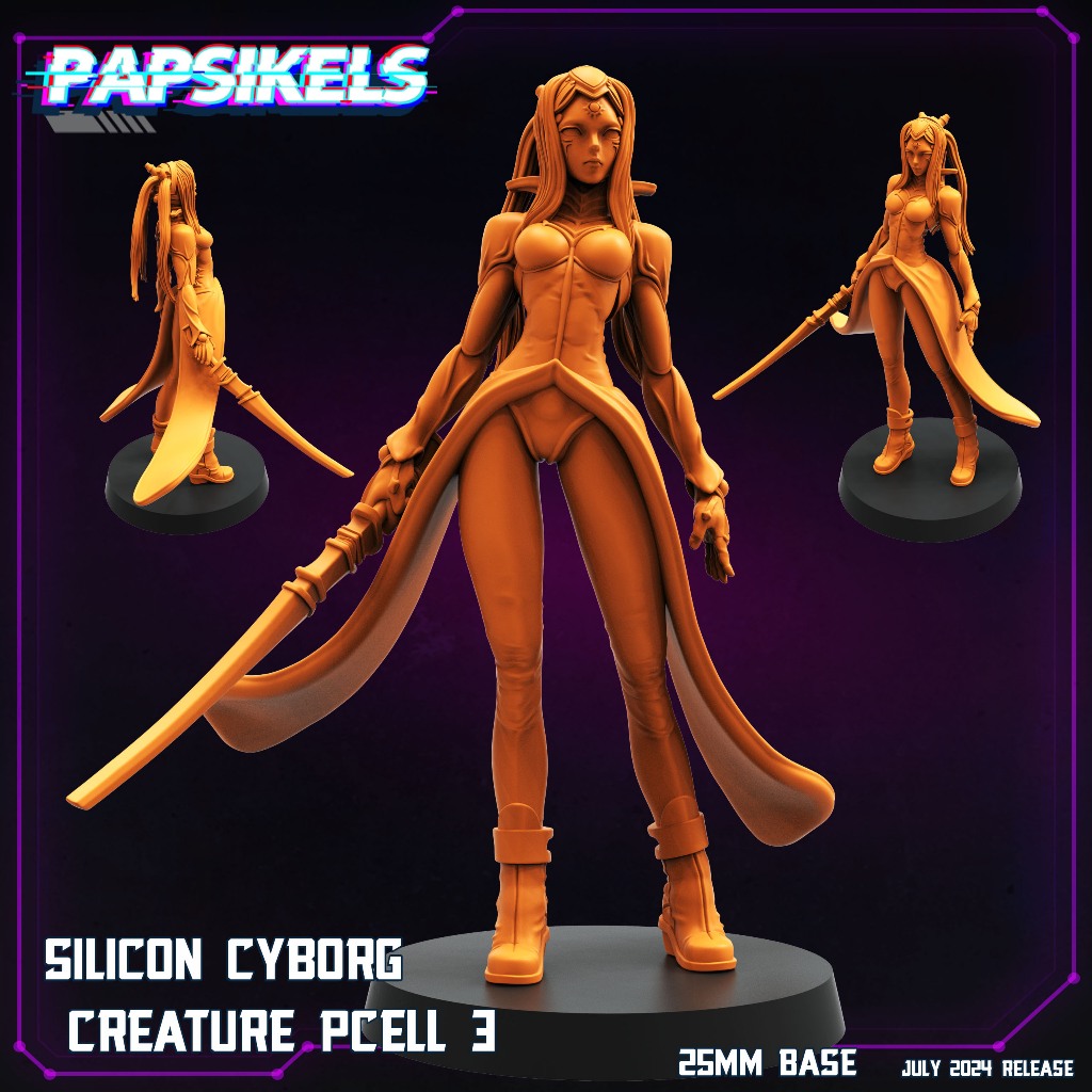 Silicon Life Pcell [3] - Blame - Construct Humanoid / 32mm scale 3D printed miniature PSK