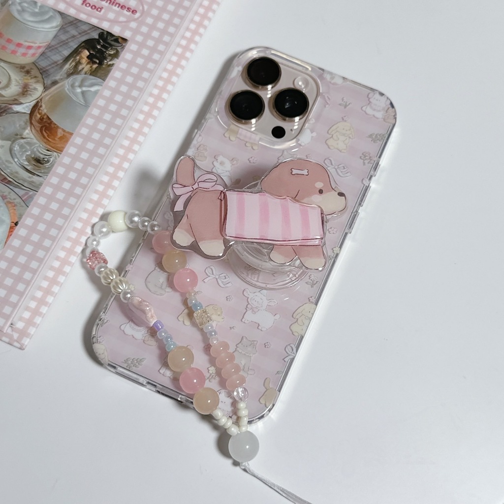(มี16) สินค้าพร้อมส่ง เคสมือถือ ลาย หมาโบว์ชมพู รหัส TPU-R1857