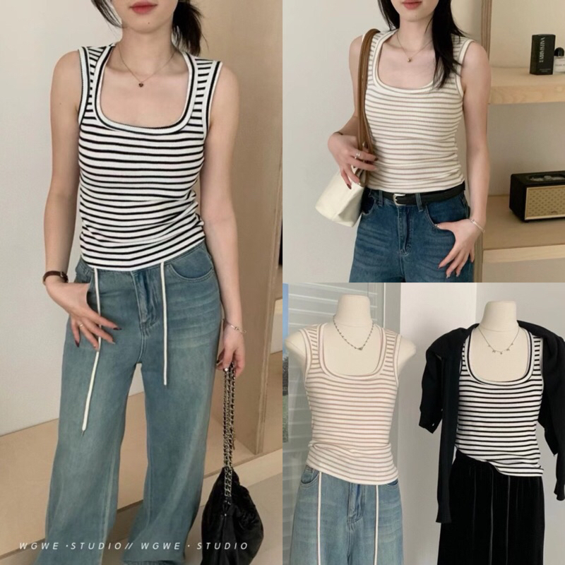 เสื้อกล้ามลายริ้วรุ่น 7676 TAG WG.WE 🇰🇷🇰🇷