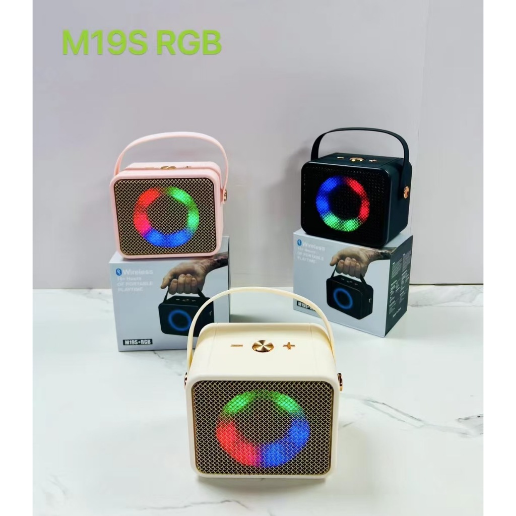 M19RGB ลำโพงบลูทูธ ลำโพงไร้สายและบลูทูธ มีปุ่มปรับ 3 ระดับ เสียงดี แบบพกพา พร้อมส่ง.deleteshift88