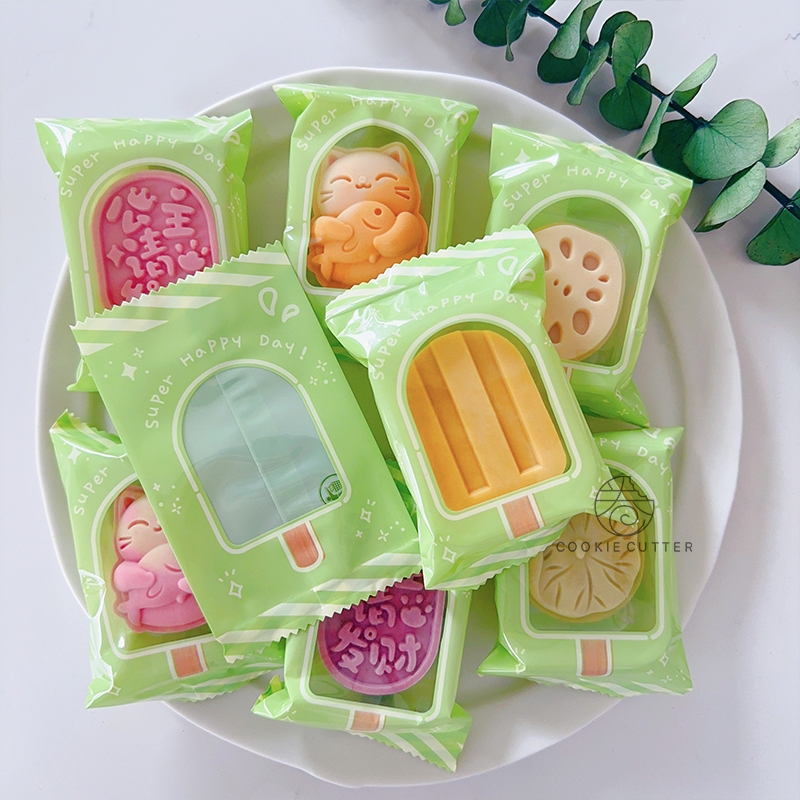 ถุงซีล ถุงคุกกี้ ลายไอศครีม ซองขนมลายน่ารัก ขนาด 7x12 เซนติเมตร 95-100 ใบต่อแพค #SB712-002 - รูปที่ 2