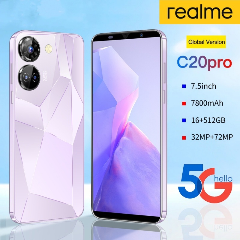 โทรศัพท์ C20 Pro แรม16GB รอม 512GB รองรับ 2 ซิมการ์ด 6.7นิ้ว หน้าจอเต็ม 7800mAh ชาร์จเร็ว android โทรศัพท์มือถือราคาถูก