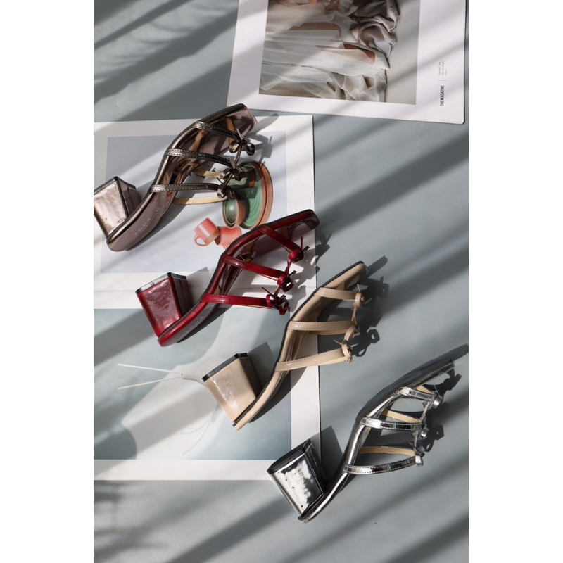 YOURSHOES Z10 / รองเท้าแต่งหน้าโบว์ ส้นสูง 2.5 นิ้ว รองเท้าส้นสูง รองเท้าส้นหนา
