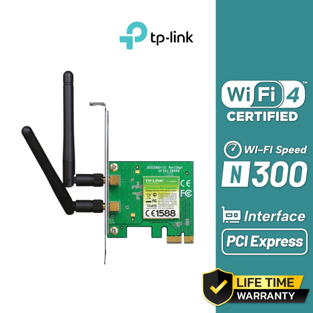 TP-Link 300Mbps Wireless N PCI Express Adapter รุ่น TL-WN881ND