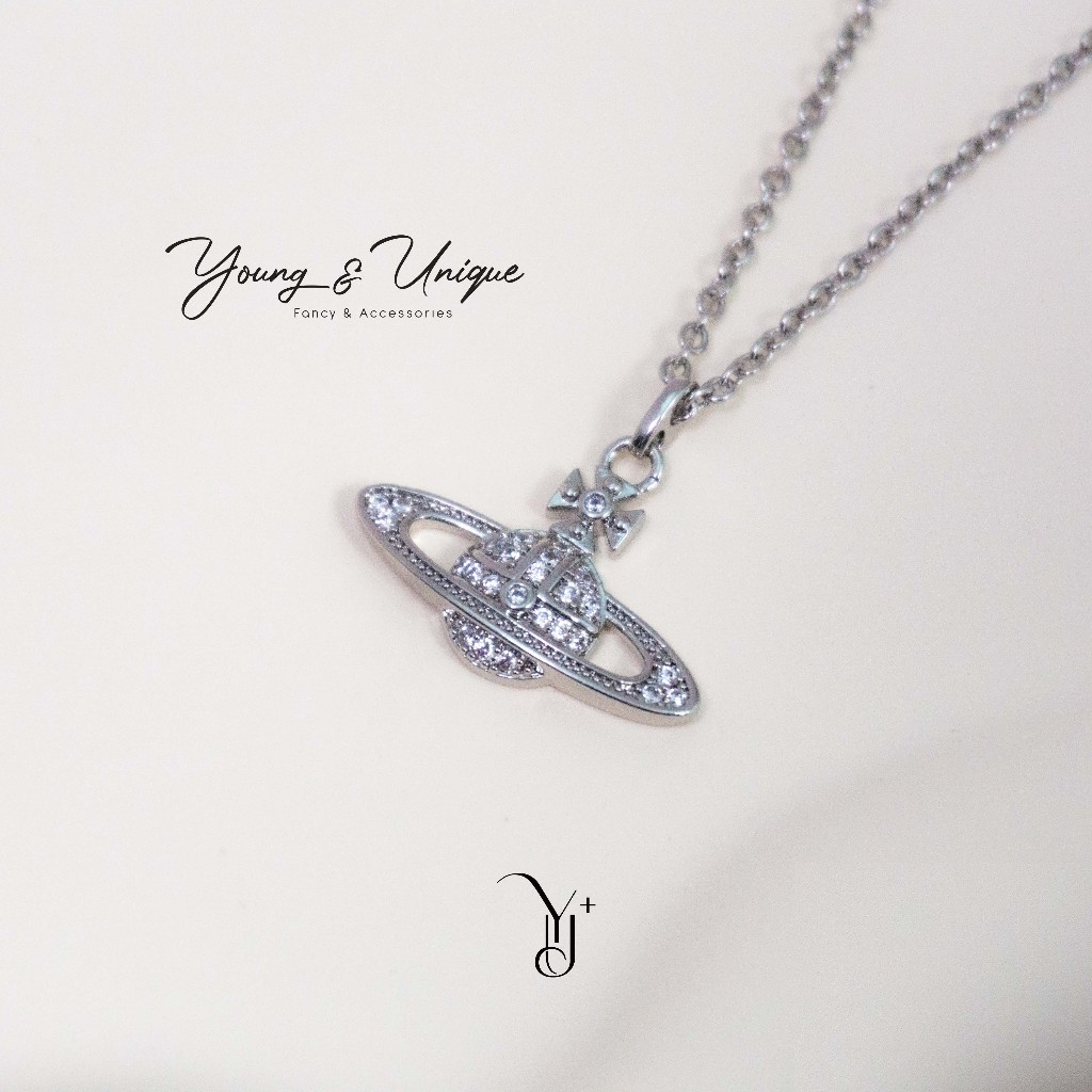 YU+Jewelry สร้อยคอวิเวียน เงินแท้925 สไตล์เกาหลี แฟชั่นเครื่องประดับ ซื้อ1แถม1 พร้อมส่ง