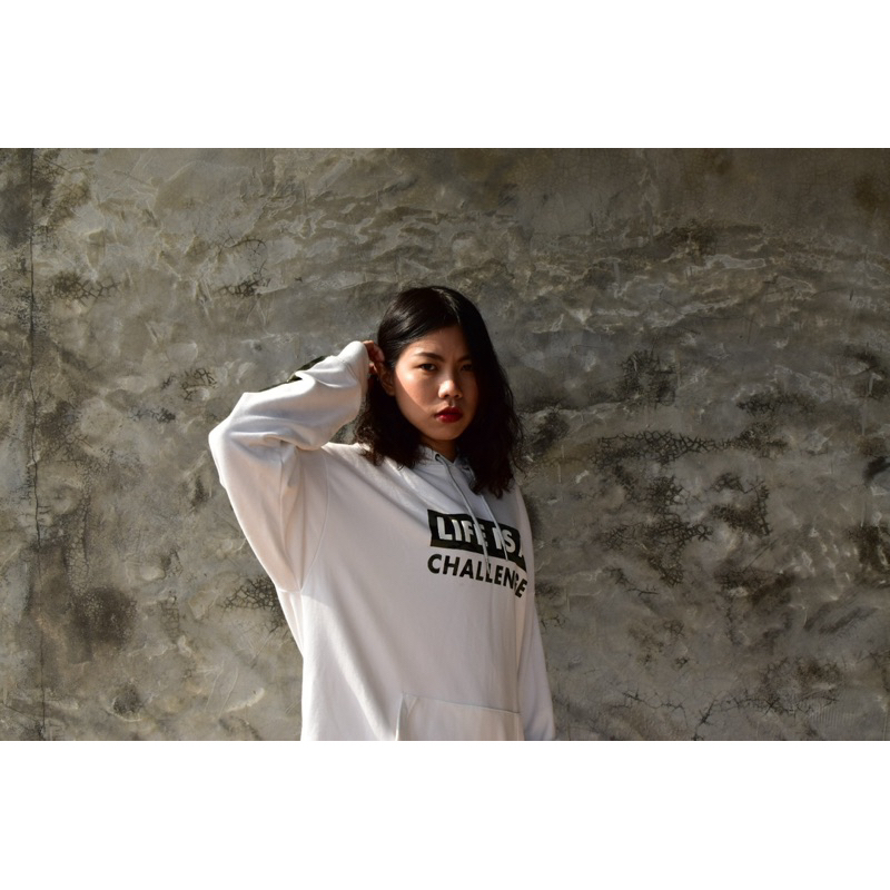 เสื้อฮู้ด Hoodie เสื้อกันหนาวผู้ชาย Giordano สีขาว