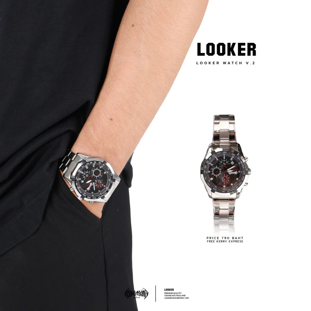 LOOKER - นาฬิกาข้อมือสีเงิน V.2 (9%Clothing)